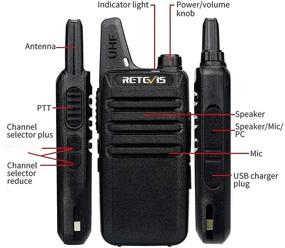 img 2 attached to 📞 Retevis RT22 Rechargeable Long Range Two Way Radios, 2 Way Walkie Talkies with 16 CH VOX & Small Emergency 2 Pin Earpiece Headset - Ideal for School, Retail, Church, Restaurant (Packed in Pairs with 5 Boxes)