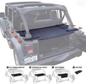 img 4 attached to GPCA Wrangler JK Cargo Cover PRO - Reversible for Wrangler Unlimited 4DR 2007-2018 Models, Compatible with Top On/Topless Sport/Sahara/Rubicon