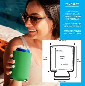 img 2 attached to 🍺 TahoeBay Blank Beer Can Coolers: Personalized Sublimation Sleeves for Weddings, Bachelorette Parties, HTV Projects - Multicolor Bulk Collapsible Foam Soda Cover Coolies