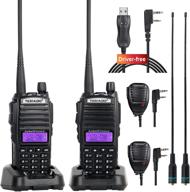 📻 tidradio uv-82 ham radio handheld with free programming cable and long antenna - (2pack, black) logo