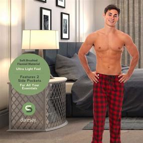 img 1 attached to DARESAY Super Soft Flannel Bottoms Pockets Men's Clothing in Sleep & Lounge