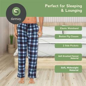 img 3 attached to DARESAY Super Soft Flannel Bottoms Pockets Men's Clothing in Sleep & Lounge