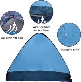 img 1 attached to 🏖️ Instant Pop Up Beach Tent - Portable Anti-UV Sun Shelter for 3-4 Persons - Ideal for Camping, Fishing, Park Picnic, Baby Beach Activities