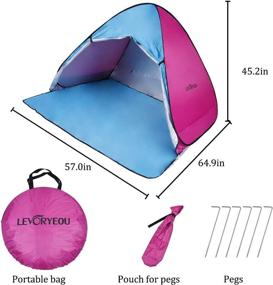 img 3 attached to 🏖️ Instant Pop Up Beach Tent - Portable Anti-UV Sun Shelter for 3-4 Persons - Ideal for Camping, Fishing, Park Picnic, Baby Beach Activities