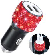 💎 блинг-блинг usb-зарядное устройство для автомобиля с ринестонами: стильная кристальная декорация для быстрой зарядки iphone, ipad, samsung - автомобильный адаптер от savori логотип