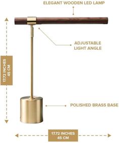 img 3 attached to 💡 Stylish and Functional: Modern Banker Slim Table Lamp with Adjustable LED Light and Steampunk MCM Mid Century Design for Home Library, Bedside Table, and Office Desk