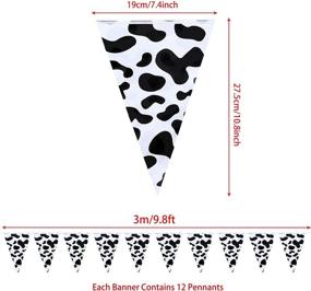 img 3 attached to Farm Animal Theme Party Decor: 5 Packs Cow Print Pennant Banners – Ideal for Western Cowboy Party & Birthday Celebrations