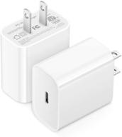 🔌 2-pack зарядное устройство iphone 13 - быстрая настенная зарядка usb c 20w для iphone 13/13 pro/13 pro max/13 mini/12/12 mini/12 pro/12 pro max/11/11 pro max/xs max/xr/x, ipad pro 2020, google pixel 4xl/4/3xl/3 логотип