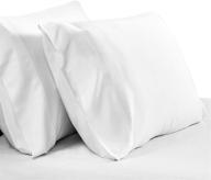 😴 cozylux 100% organic bamboo pillowcases set of 2 king size - cooling soft silky pillow cases for enhanced sleep - moisture wicking & oeko-tex certified - envelope closure - white 20"x40 logo