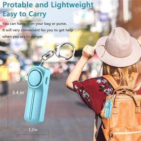 img 2 attached to Safe Personal Alarm - 130DB Self Defense Keychain Alarm With LED Light Emergency Safety Alarm For Women Kids Elderly (Blue&Amp