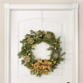 img 1 attached to 🚪 RN'D Over Door Wreath Hook - White Metal Overdoor Hanger for Front or Back Door (12 inch) - Seasonal Wreath Holder