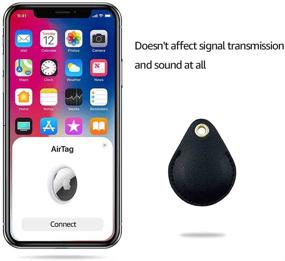 img 1 attached to Водонепроницаемый кожаный чехол с брелоком для Apple AirTag - полная защита, антицарапина, держатель аксессуаров для GPS-трекера, кулон-ключница Itag - 1 штука.