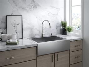 img 2 attached to 🔝 The Ultimate Kitchen Upgrade: KOHLER 596-VS Simplice Pull Down Kitchen Faucet - Sleek High Arch Design in Vibrant Stainless Steel