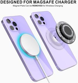 img 2 attached to 📱 HALLEAST Магнитный Popsocket, совместимый с iPhone 12 Pro Max, съемный Magsafe Popsocket для беспроводной зарядки, разработанный для P-Socket и держателя для телефона - Серебро