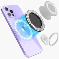 📱 halleast магнитный popsocket, совместимый с iphone 12 pro max, съемный magsafe popsocket для беспроводной зарядки, разработанный для p-socket и держателя для телефона - серебро логотип