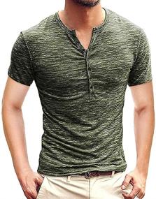 img 4 attached to Stylish Casual Henley Sleeve T-Shirt for Fashion Enthusiasts