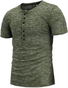 img 1 attached to Stylish Casual Henley Sleeve T-Shirt for Fashion Enthusiasts