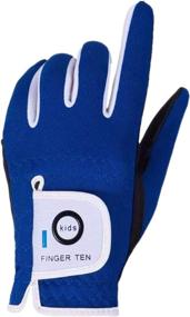 img 2 attached to 🧒 Junior Kids Youth Toddler Golf Gloves Boys Girls Left Right Hand Dura Feel White Blue Red Yellow Golf Glove Extra Value 2 Pack Age 4-11 Years Old