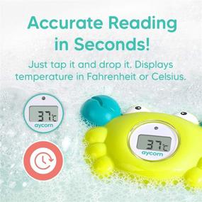 img 1 attached to 🛀 Aycorn Digital Baby Bath Thermometer - Fahrenheit Water Temperature Safety & Room Thermometer with LED Display and Temperature Warning - Infant Baby Bath Toys Floating Toy Thermometer