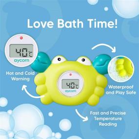 img 4 attached to 🛀 Aycorn Digital Baby Bath Thermometer - Fahrenheit Water Temperature Safety & Room Thermometer with LED Display and Temperature Warning - Infant Baby Bath Toys Floating Toy Thermometer