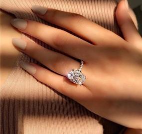 img 3 attached to 💍 Золотистое кольцо из платинированного стерлингового серебра - обручальное кольцо с овальной огранкой и циркониевым камнем в 3 карата