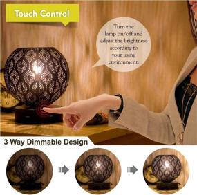 img 1 attached to Lifeholder Bedside Lamp: Modern Globe Touch Lamp with Dual USB Ports, 3 Way Dimmable Table Lamp - Includes Edison Bulb! Decorative USB Lamps for Bedroom, Living Room, Office (Black)