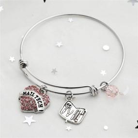 img 3 attached to 💅 Glamorous Pink Pave Heart Charm Nail Tech Bracelet – Ideal Manicurist Gifts for Nail Technicians & Coworkers