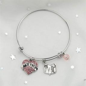 img 1 attached to 💅 Glamorous Pink Pave Heart Charm Nail Tech Bracelet – Ideal Manicurist Gifts for Nail Technicians & Coworkers