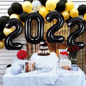 img 2 attached to 2022 Black Balloons - 40 Inch Happy New Year Decorations, Aluminum Foil Balloon for New Years Eve Party Supplies, NYE Decorations, Graduation
