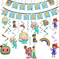 cocomelon birthday banners decoration，co co melon supplies logo