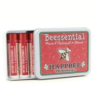 🎁 beessential natural lip balm holiday christmas gift tin - cinnamon 5 pack: prevents & heals dry, chapped lips for men, women, and children logo