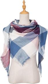 img 2 attached to Cashmere Triangle Blanket Scarfs: Stylish Women's Accessories, Scarves & Wraps