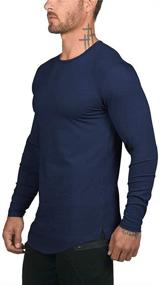 img 3 attached to Longline Bodybuilding Tshirts Reflective Crewneck Men's Clothing