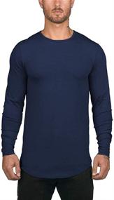 img 4 attached to Longline Bodybuilding Tshirts Reflective Crewneck Men's Clothing