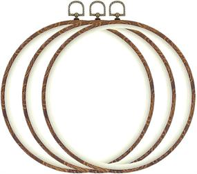 img 4 attached to 🧶 Wool Queen 3-Piece Rug-Punch Embroidery Hoops Set - Premium 10'' 26cm No-Slip Wood Imitation Frame Circle with Display Feature - Perfect for Art Craft, Sewing, and Hanging