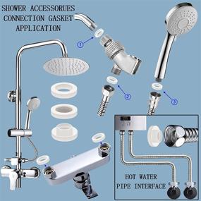 img 2 attached to 🚰 Комплект резиновых прокладок из 115 предметов и набор кремниевых плоских уплотнительных кольцеобразных прокладок для герметизации водопроводных труб, шлангов для подвешенного душа, фильтров на головке, соединительных элементов водопровода, адаптеров для садового делителя - TWCC Кран.