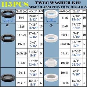img 3 attached to 🚰 Комплект резиновых прокладок из 115 предметов и набор кремниевых плоских уплотнительных кольцеобразных прокладок для герметизации водопроводных труб, шлангов для подвешенного душа, фильтров на головке, соединительных элементов водопровода, адаптеров для садового делителя - TWCC Кран.