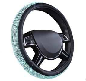 img 4 attached to CAR PASS Glorious Rhinestones Leather Universal Steering Wheel Cover