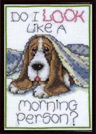 🐶 tobin dw9781 morning dog counted cross stitch kit, 14-count, 5x7 inch logo