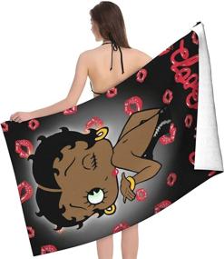 img 3 attached to 🏖️ Soft Cartoon Beach Towel - Highly Absorbent Bath Towel for Pool, Bathroom, and Shower - Lightweight Wrap and Blanket for Men and Women (White)