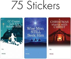 img 2 attached to 🎁 Religious Christmas Adhesive Gift Tags - Pack of 75 Stickers