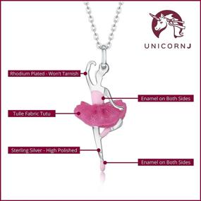 img 2 attached to Italian Enamel Sterling Silver 925 Ballerina Dancer Pendant Necklace for Girls - 16 inch