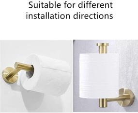 img 3 attached to 🚽 WEIKO Gold Toilet Paper Holder and Towel Ring Set - Brushed Gold Bathroom Hardware Kit with Wall Mount, Stainless Steel Hand Towel Holder - 2 Pieces Bathroom Accessories