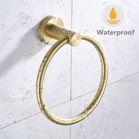 img 1 attached to 🚽 WEIKO Gold Toilet Paper Holder and Towel Ring Set - Brushed Gold Bathroom Hardware Kit with Wall Mount, Stainless Steel Hand Towel Holder - 2 Pieces Bathroom Accessories