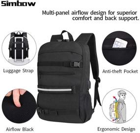 img 1 attached to Skateboard Backpack Simbow Anti Theft Resistant