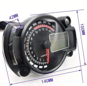 img 3 attached to 📟 All-in-One Universal Digital Speedometer - BLUERICE 14000RPM 299 Kmh Mph ATV Quad Frenzy Motorcycle Speedometer Odometer with Carburetor Bracket