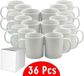 img 1 attached to ☕ Case of 36 Ceramic Coffee Mugs, 11 oz, Sublimation Blank