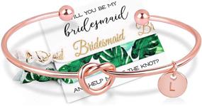 img 4 attached to 💍 MOOKOO Personalised Bridesmaid Bracelet: Perfect Proposal & Bachelorette Gift - Will You Be My Bridesmaid? Adjustable Bangle