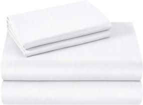 img 4 attached to 🛏️ Enhanced HOMEIDEAS Queen Size Bed Sheets - 4 Piece Set (White) - Ultra Soft Brushed Microfiber 1800 Bedding Sheets, Deep Pocket, Wrinkle & Fade Free