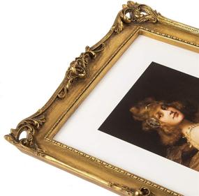 img 3 attached to 🖼️ ASOWIN 8x10 Vintage Gold Retro Picture Frames with Embossed Furnishing, White Mat - Tabletop & Wall Display for 5x7 Vintage Photos